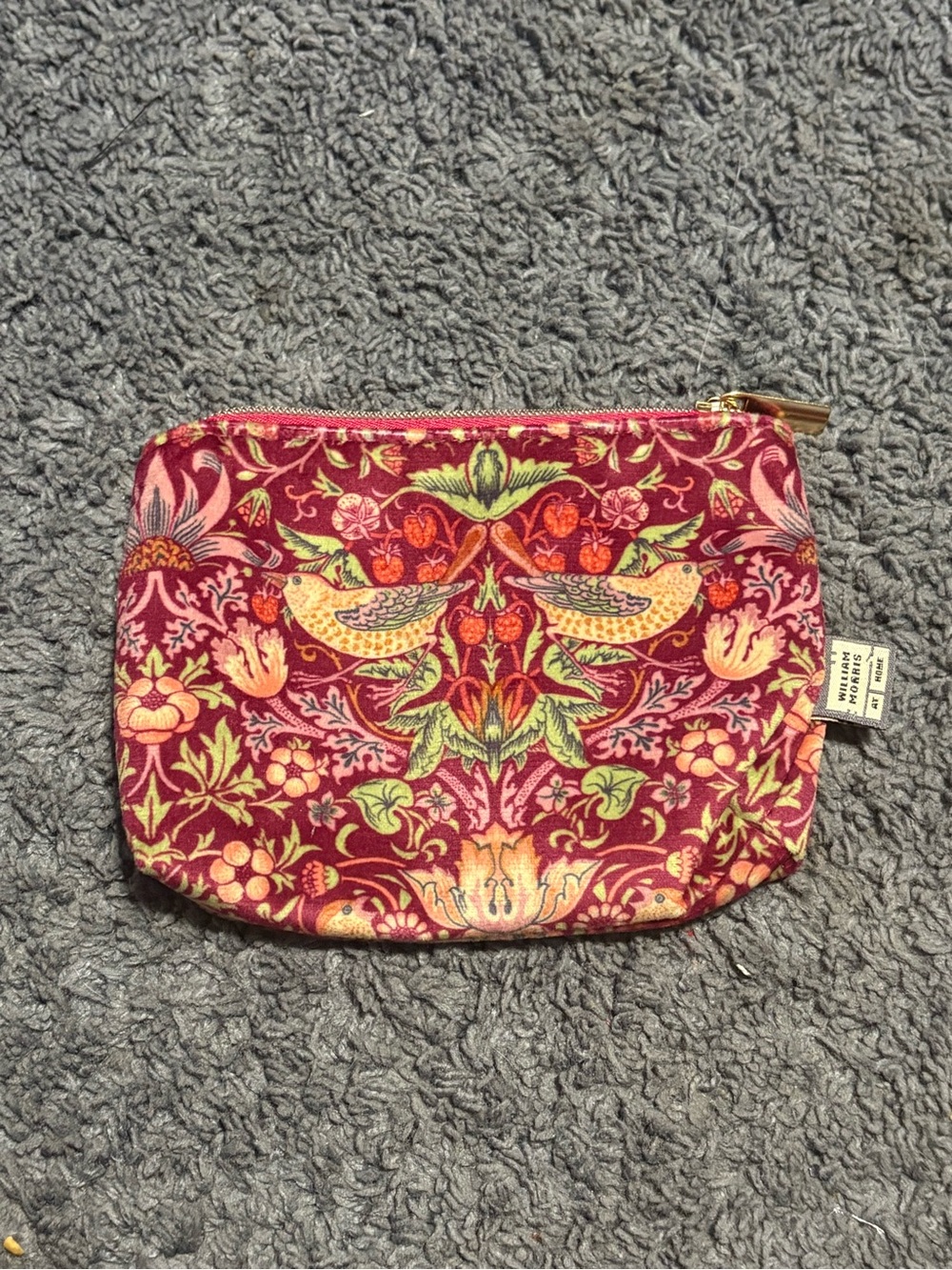 NWOT William Morris At Home cure velvety double bird pouch